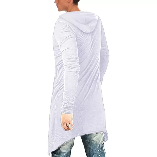 COOFANDY Men's Slim Fit Hoodie Lightweight Hooded Sweatshirt Casual Hip Hop Long Length Cloak Hooded Cape Pullover