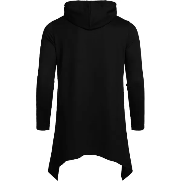 COOFANDY Men's Slim Fit Hoodie Lightweight Hooded Sweatshirt Casual Hip Hop Long Length Cloak Hooded Cape Pullover