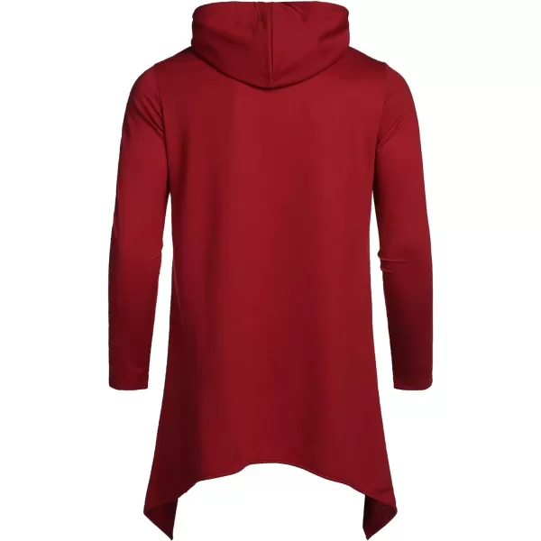COOFANDY Men's Slim Fit Hoodie Lightweight Hooded Sweatshirt Casual Hip Hop Long Length Cloak Hooded Cape Pullover