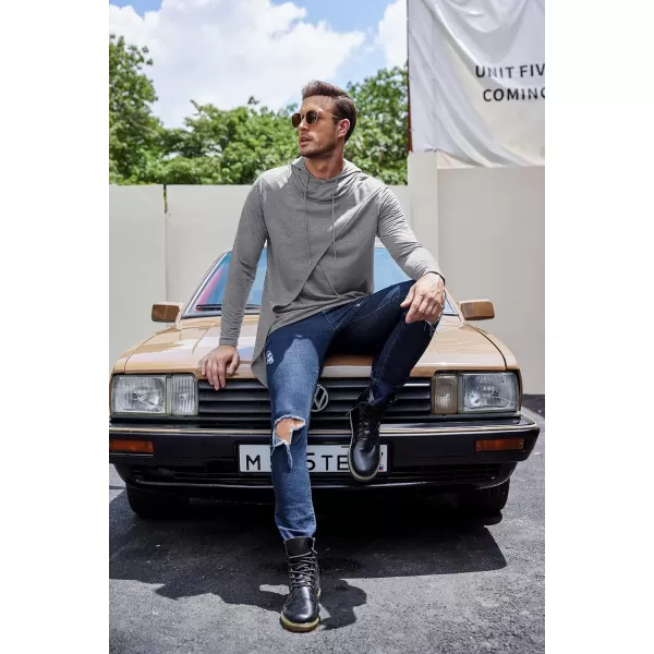 COOFANDY Men's Slim Fit Hoodie Lightweight Hooded Sweatshirt Casual Hip Hop Long Length Cloak Hooded Cape Pullover