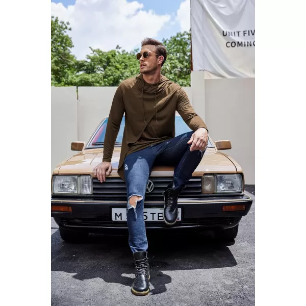 COOFANDY Men's Slim Fit Hoodie Lightweight Hooded Sweatshirt Casual Hip Hop Long Length Cloak Hooded Cape Pullover