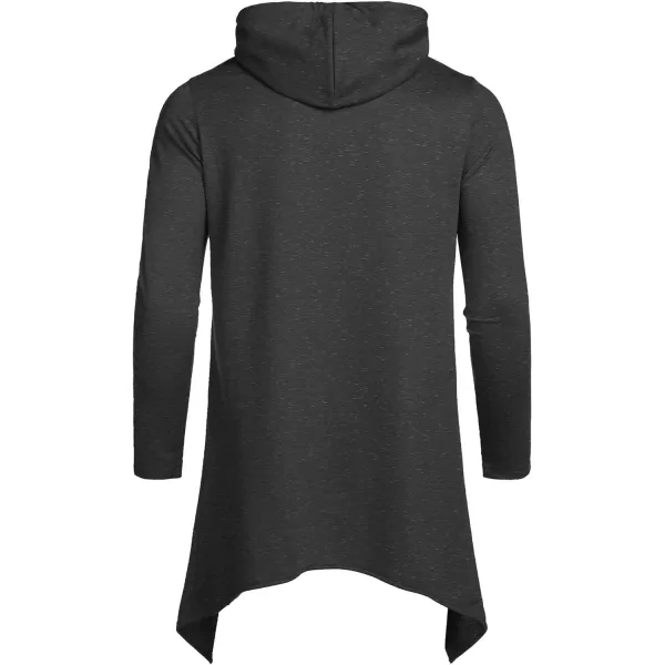 COOFANDY Men's Slim Fit Hoodie Lightweight Hooded Sweatshirt Casual Hip Hop Long Length Cloak Hooded Cape Pullover