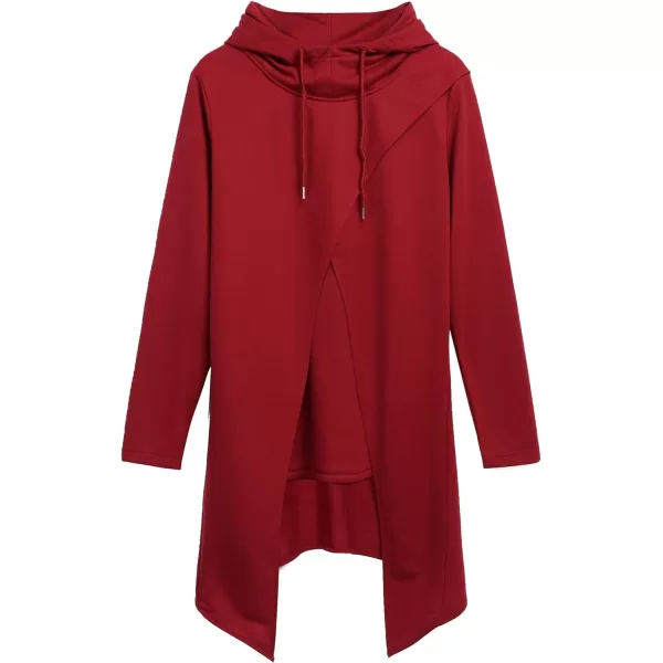 COOFANDY Men's Slim Fit Hoodie Lightweight Hooded Sweatshirt Casual Hip Hop Long Length Cloak Hooded Cape Pullover