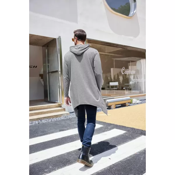 COOFANDY Men's Slim Fit Hoodie Lightweight Hooded Sweatshirt Casual Hip Hop Long Length Cloak Hooded Cape Pullover