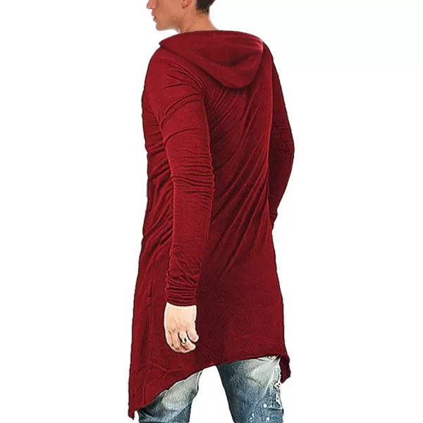 COOFANDY Men's Slim Fit Hoodie Lightweight Hooded Sweatshirt Casual Hip Hop Long Length Cloak Hooded Cape Pullover