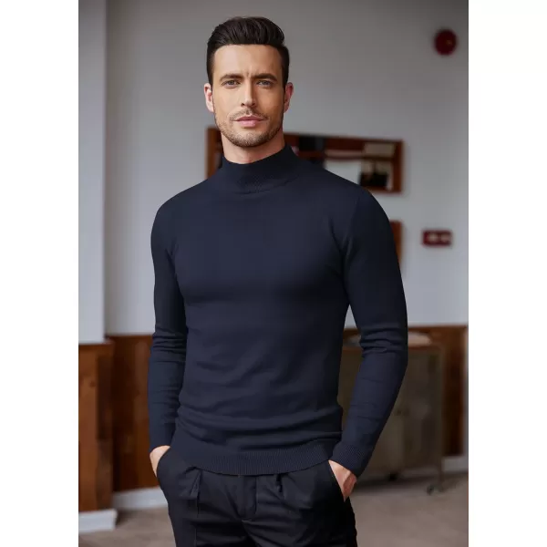 COOFANDY Men's Slim Fit Mock Turtleneck Pullover Sweater Casual Basic Knitted Thermal Sweaters