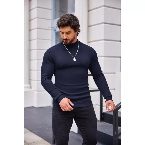 COOFANDY Men's Slim Fit Mock Turtleneck Pullover Sweater Casual Basic Knitted Thermal Sweaters