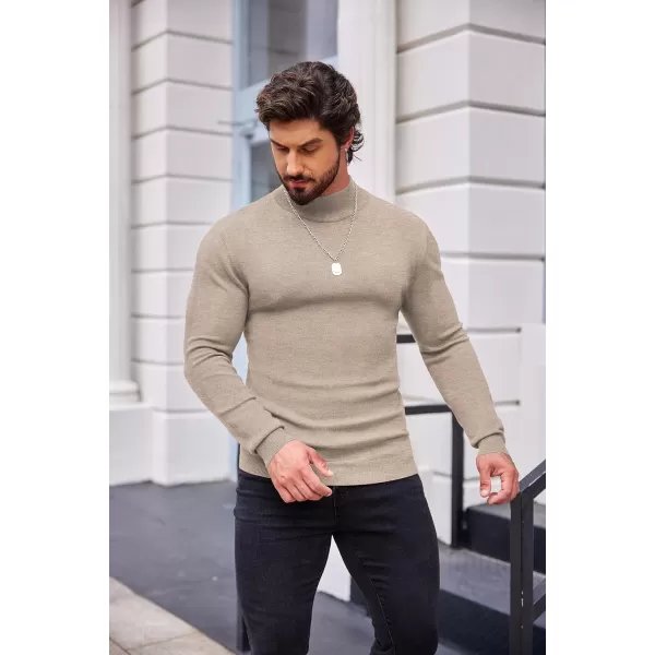 COOFANDY Men's Slim Fit Mock Turtleneck Pullover Sweater Casual Basic Knitted Thermal Sweaters