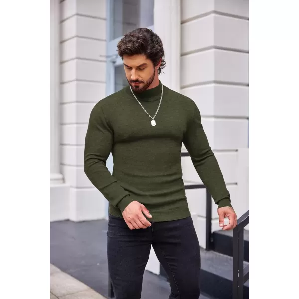 COOFANDY Men's Slim Fit Mock Turtleneck Pullover Sweater Casual Basic Knitted Thermal Sweaters