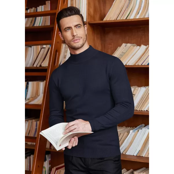 COOFANDY Men's Slim Fit Mock Turtleneck Pullover Sweater Casual Basic Knitted Thermal Sweaters