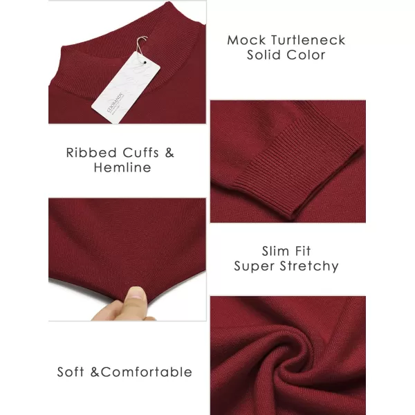 COOFANDY Men's Slim Fit Mock Turtleneck Pullover Sweater Casual Basic Knitted Thermal Sweaters