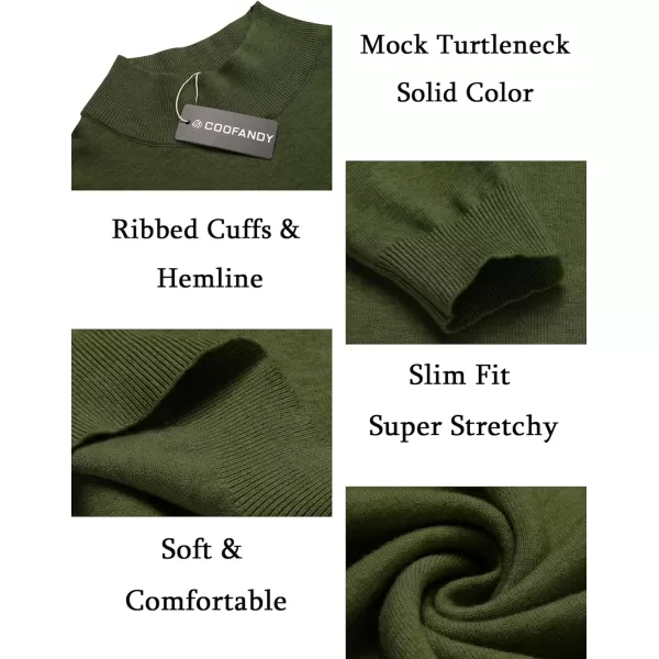 COOFANDY Men's Slim Fit Mock Turtleneck Pullover Sweater Casual Basic Knitted Thermal Sweaters
