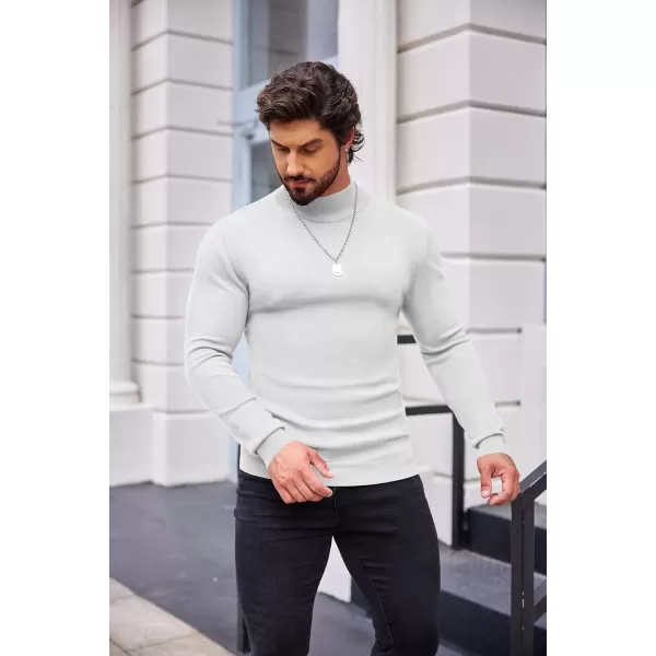 COOFANDY Men's Slim Fit Mock Turtleneck Pullover Sweater Casual Basic Knitted Thermal Sweaters