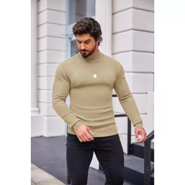COOFANDY Men's Slim Fit Mock Turtleneck Pullover Sweater Casual Basic Knitted Thermal Sweaters