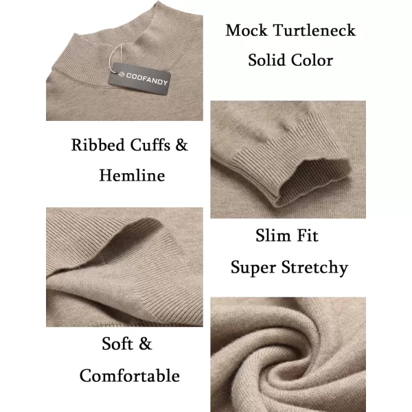 COOFANDY Men's Slim Fit Mock Turtleneck Pullover Sweater Casual Basic Knitted Thermal Sweaters