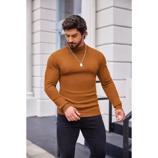 COOFANDY Men's Slim Fit Mock Turtleneck Pullover Sweater Casual Basic Knitted Thermal Sweaters
