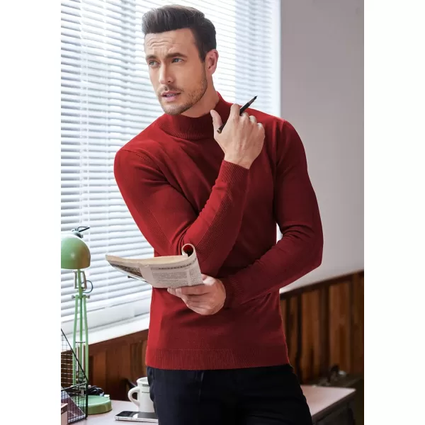 COOFANDY Men's Slim Fit Mock Turtleneck Pullover Sweater Casual Basic Knitted Thermal Sweaters