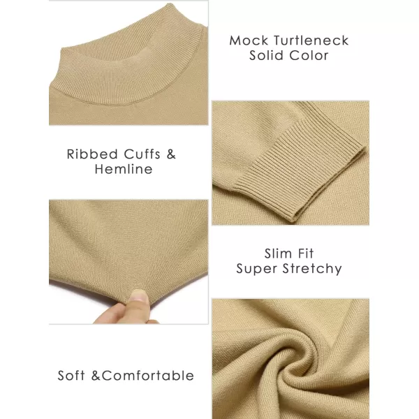 COOFANDY Men's Slim Fit Mock Turtleneck Pullover Sweater Casual Basic Knitted Thermal Sweaters