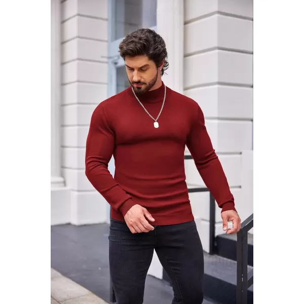 COOFANDY Men's Slim Fit Mock Turtleneck Pullover Sweater Casual Basic Knitted Thermal Sweaters