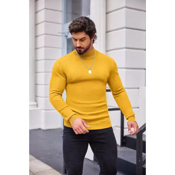 COOFANDY Men's Slim Fit Mock Turtleneck Pullover Sweater Casual Basic Knitted Thermal Sweaters