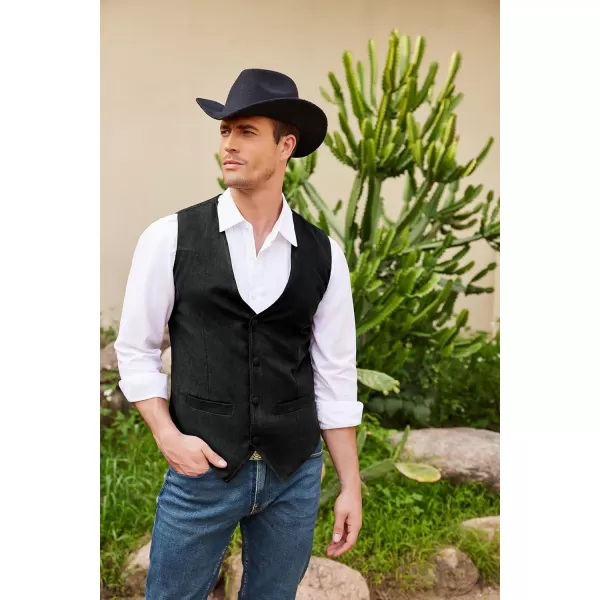COOFANDY Men's Suede Leather Suit Vest Casual Western Vest Jacket Slim Fit Vest Waistcoat