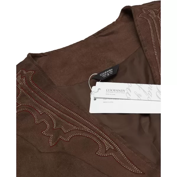 COOFANDY Men's Suede Leather Suit Vest Casual Western Vest Jacket Slim Fit Vest Waistcoat)