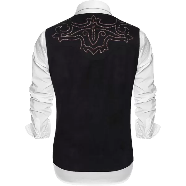 COOFANDY Men's Suede Leather Suit Vest Casual Western Vest Jacket Slim Fit Vest Waistcoat)