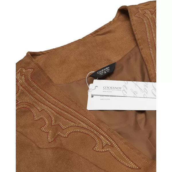 COOFANDY Men's Suede Leather Suit Vest Casual Western Vest Jacket Slim Fit Vest Waistcoat)