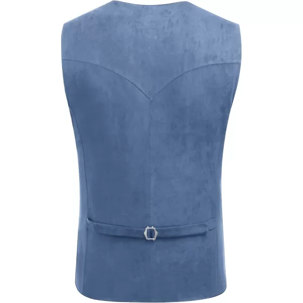 COOFANDY Men's Suede Leather Suit Vest Casual Western Vest Jacket Slim Fit Vest Waistcoat