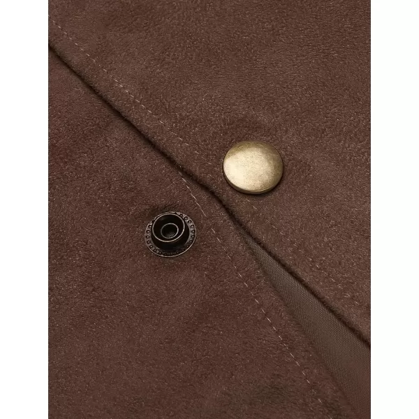 COOFANDY Men's Suede Leather Suit Vest Casual Western Vest Jacket Slim Fit Vest Waistcoat)