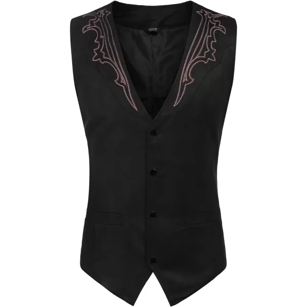 COOFANDY Men's Suede Leather Suit Vest Casual Western Vest Jacket Slim Fit Vest Waistcoat)
