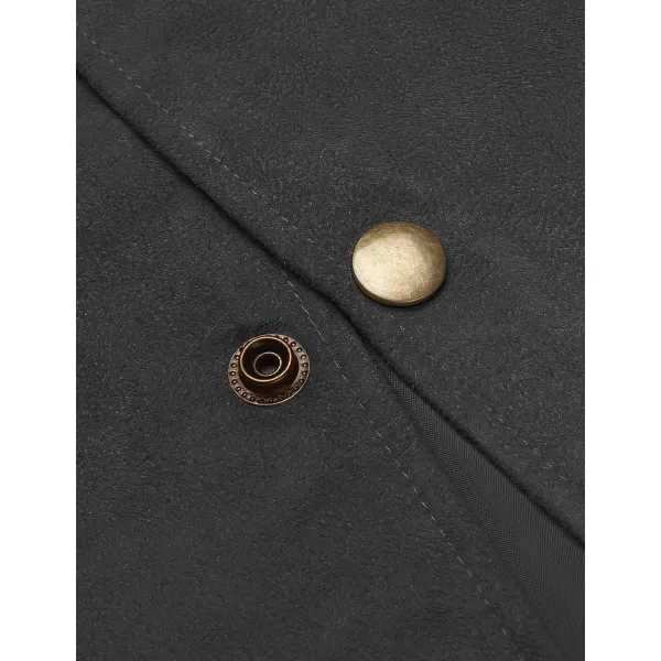 COOFANDY Men's Suede Leather Suit Vest Casual Western Vest Jacket Slim Fit Vest Waistcoat)