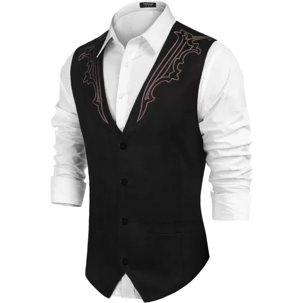 COOFANDY Men's Suede Leather Suit Vest Casual Western Vest Jacket Slim Fit Vest Waistcoat)