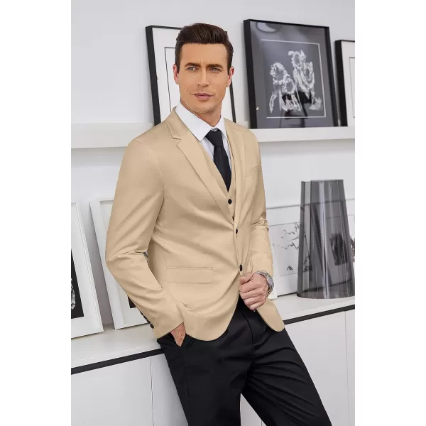 COOFANDY Men's Suit Jacket and Vest Set Slim Fit 2 Pieces Suits Two Button Blazer Jacket Formal Business Dress Vest