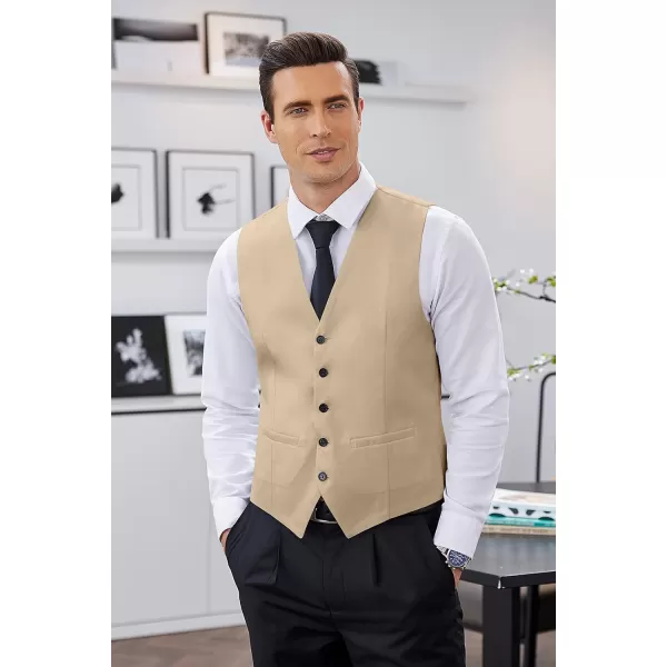 COOFANDY Men's Suit Jacket and Vest Set Slim Fit 2 Pieces Suits Two Button Blazer Jacket Formal Business Dress Vest