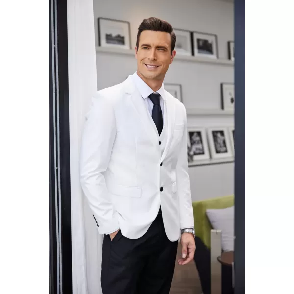 COOFANDY Men's Suit Jacket and Vest Set Slim Fit 2 Pieces Suits Two Button Blazer Jacket Formal Business Dress Vest