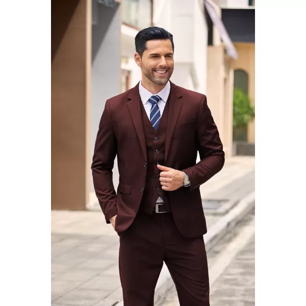 COOFANDY Men's Suit Jacket and Vest Set Slim Fit 2 Pieces Suits Two Button Blazer Jacket Formal Business Dress Vest
