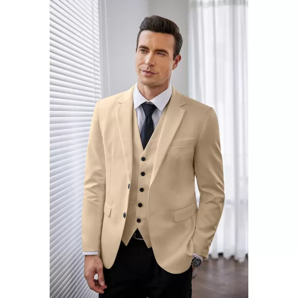 COOFANDY Men's Suit Jacket and Vest Set Slim Fit 2 Pieces Suits Two Button Blazer Jacket Formal Business Dress Vest