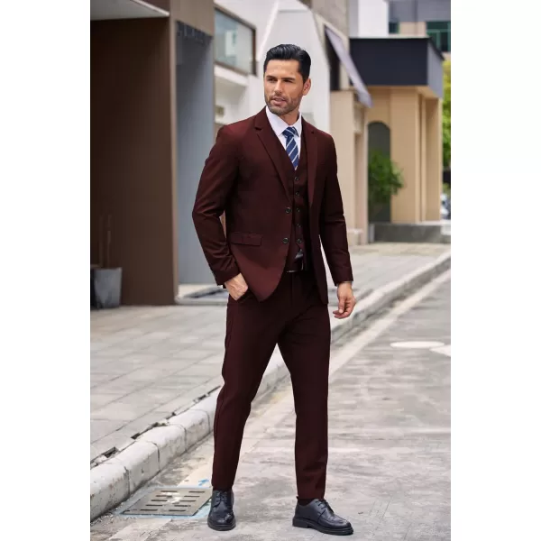 COOFANDY Men's Suit Jacket and Vest Set Slim Fit 2 Pieces Suits Two Button Blazer Jacket Formal Business Dress Vest