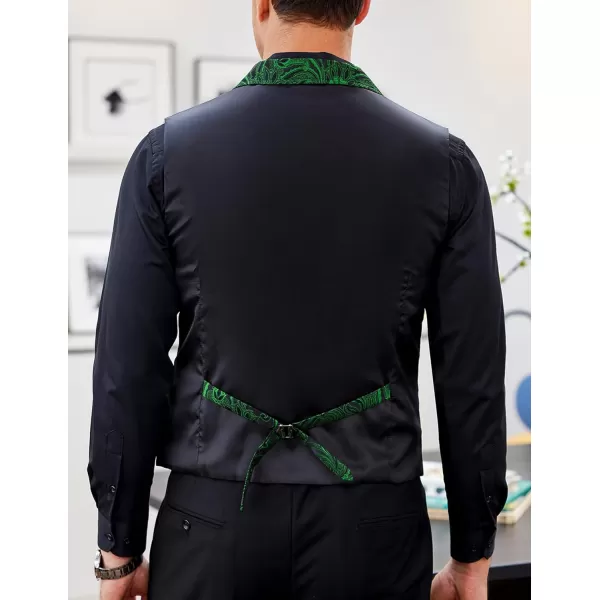 COOFANDY Mens Suit Vest Paisley Floral Victorian Vests Gothic Steampunk Formal Waistcoat Tuxedo Vests with Notched Lapels