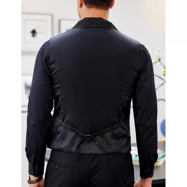 COOFANDY Mens Suit Vest Paisley Floral Victorian Vests Gothic Steampunk Formal Waistcoat Tuxedo Vests with Notched Lapels