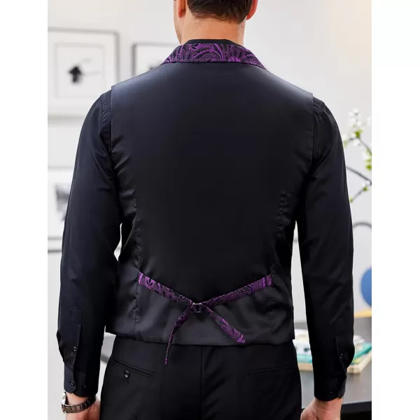 COOFANDY Mens Suit Vest Paisley Floral Victorian Vests Gothic Steampunk Formal Waistcoat Tuxedo Vests with Notched Lapels