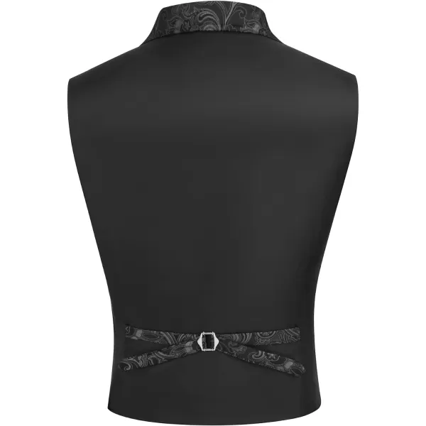 COOFANDY Mens Suit Vest Paisley Floral Victorian Vests Gothic Steampunk Formal Waistcoat Tuxedo Vests with Notched Lapels