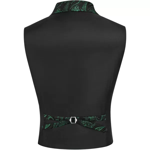 COOFANDY Mens Suit Vest Paisley Floral Victorian Vests Gothic Steampunk Formal Waistcoat Tuxedo Vests with Notched Lapels