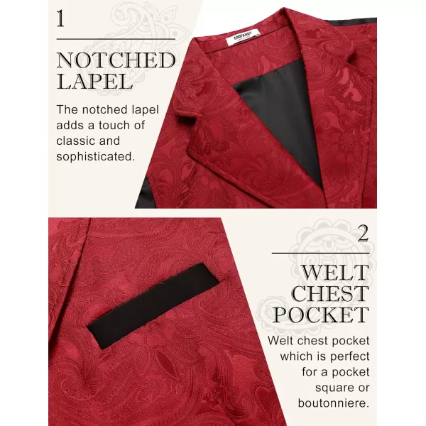 COOFANDY Mens Suit Vest Paisley Floral Victorian Vests Gothic Steampunk Formal Waistcoat Tuxedo Vests with Notched Lapels