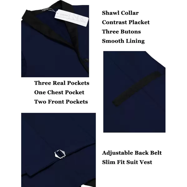 COOFANDY Men's Suit Vest Slim Fit Formal Business Dress Vest Casual Wedding Waistcoat