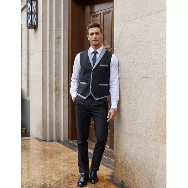 COOFANDY Men's Suit Vest Slim Fit Formal Business Dress Vest Casual Wedding Waistcoat