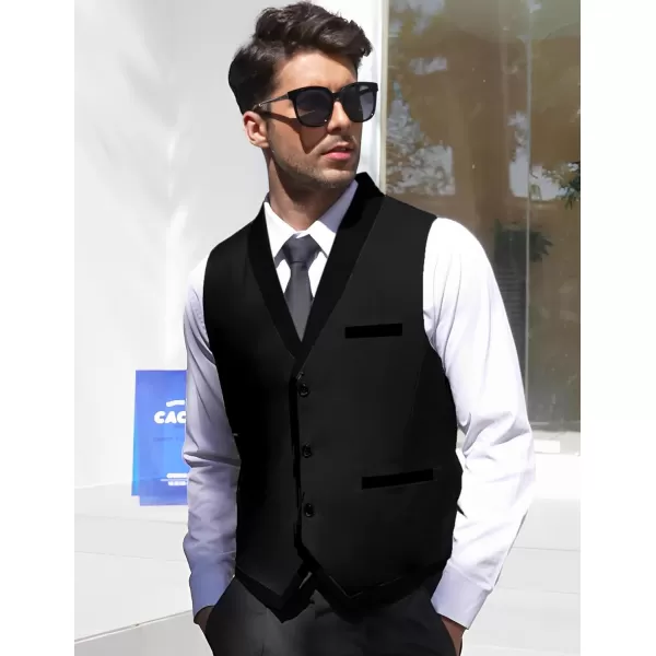 COOFANDY Men's Suit Vest Slim Fit Formal Business Dress Vest Casual Wedding Waistcoat