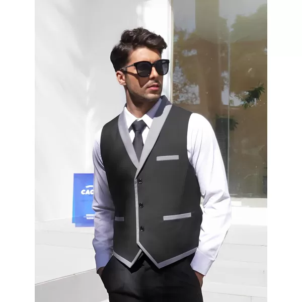 COOFANDY Men's Suit Vest Slim Fit Formal Business Dress Vest Casual Wedding Waistcoat