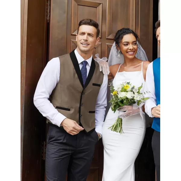 COOFANDY Men's Suit Vest Slim Fit Formal Business Dress Vest Casual Wedding Waistcoat